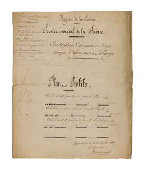 Construction d'un perré et d'une rampe d'abreuvoir à Jallanges. [Page de garde]. 10 novembre 1859. © Région Bourgogne-Franche-Comté, Inventaire du patrimoine