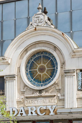 Façade antérieure, étage : partie centrale avec l'oculus. © Région Bourgogne-Franche-Comté, Inventaire du patrimoine