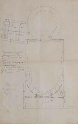 [N° 3. 3e projet par Flamand, sans café, d'après Armand Bruzard]. Plan à la hauteur des loges. S.d. [1843 ?]. © Région Bourgogne-Franche-Comté, Inventaire du patrimoine