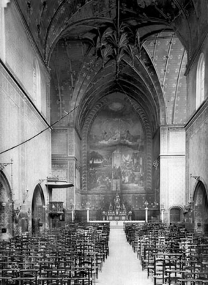 Nef, choeur [la croisée du transept et le choeur avec sa peinture monumentale]. 1905. © Région Bourgogne-Franche-Comté, Inventaire du patrimoine