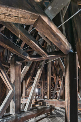 Comble : croisée du transept depuis le bras nord. © Région Bourgogne-Franche-Comté, Inventaire du patrimoine