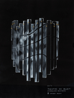 Théâtre de Dijon. Mr Devallière architecte [projet de luminaires]. B Applique balcon. S.d. [1969]. © Région Bourgogne-Franche-Comté, Inventaire du patrimoine