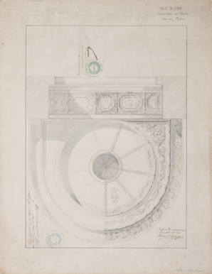 Ville de Dijon. Restauration du théâtre. Plan du plafond. 28 mai 1855. © Région Bourgogne-Franche-Comté, Inventaire du patrimoine