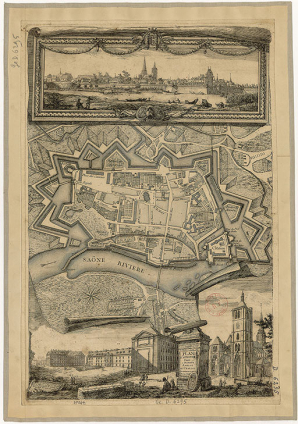 Plan d'Auxonne dédié à Monsieur Amelot de Chaillon, intendant en Bourgogne, par son très humble serviteur Antoine. 1764 © Bibliothèque nationale de France Plan d'Auxonne dédié à Monsieur Amelot de Chaillon, intendant en Bourgogne, par son très humble serviteur Antoine. 1764 © Bibliothèque nationale de France