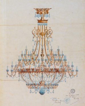 [Projet de lustre]. S.d. [février 1882]. © Région Bourgogne-Franche-Comté, Inventaire du patrimoine