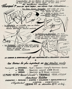 Présentation des ateliers de la société La Scéno, de Pierre-Henri Ganne. 1962-1963. © Région Bourgogne-Franche-Comté, Inventaire du patrimoine Présentation des ateliers de la société La Scéno, de Pierre-Henri Ganne. 1962-1963. © Région Bourgogne-Franche-Comté, Inventaire du patrimoine
