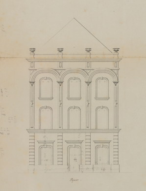 Ville de Cosne. Projet d’appropriation de l’ancien palais de justice et reconstruction de la charpente du comble. Façade. 15 novembre 1860. © Région Bourgogne-Franche-Comté, Inventaire du patrimoine Ville de Cosne. Projet d’appropriation de l’ancien palais de justice et reconstruction de la charpente du comble. Façade. 15 novembre 1860. © Région Bourgogne-Franche-Comté, Inventaire du patrimoine