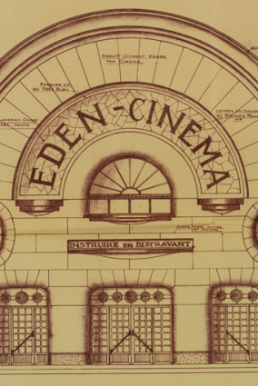 Eden-Cinéma. Façade [détail]. 1934.  © Région Bourgogne-Franche-Comté, Inventaire du patrimoine