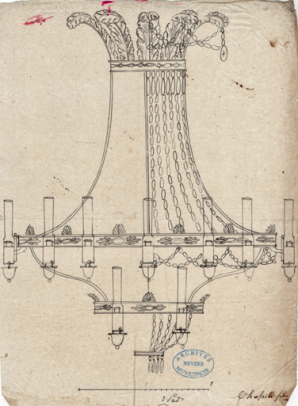 [Projet de lustre]. S.d. [1824]. © Région Bourgogne-Franche-Comté, Inventaire du patrimoine