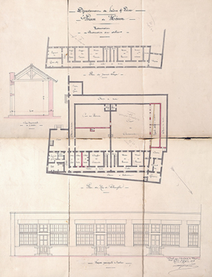 Projet de construction d'un atelier. 1873. © Archives départementales de Saône-et-Loire Projet de construction d'un atelier. 1873. © Archives départementales de Saône-et-Loire