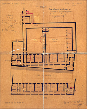 Projet de modification de la prison. 1880. © Archives départementales de Saône-et-Loire