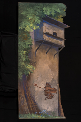 Décor Rustique plein-air : châssis du 1er plan, côté jardin. © Région Bourgogne-Franche-Comté, Inventaire du patrimoine