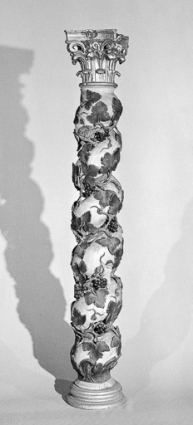 Autel-retable latéral gauche : détail d'une colonne torse. © Région Bourgogne-Franche-Comté, Inventaire du patrimoine