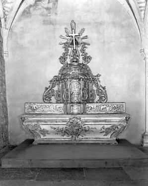Ancien maître-autel et son tabernacle : vue d'ensemble. © Région Bourgogne-Franche-Comté, Inventaire du patrimoine Ancien maître-autel et son tabernacle : vue d'ensemble. © Région Bourgogne-Franche-Comté, Inventaire du patrimoine