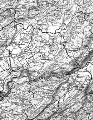 Carte de la localisation des fermes inventoriées. © Région Bourgogne-Franche-Comté, Inventaire du patrimoine