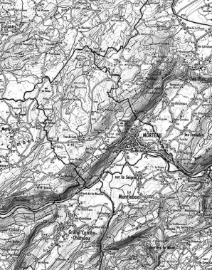 Carte de localisation des fermes inventoriées. © Région Bourgogne-Franche-Comté, Inventaire du patrimoine