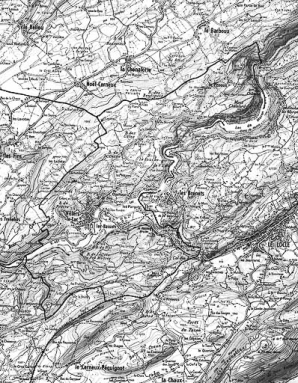 Carte de la localisation des fermes inventoriées. © Région Bourgogne-Franche-Comté, Inventaire du patrimoine