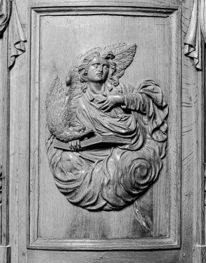 Quatrième panneau de la cuve : saint Jean. © Région Bourgogne-Franche-Comté, Inventaire du patrimoine