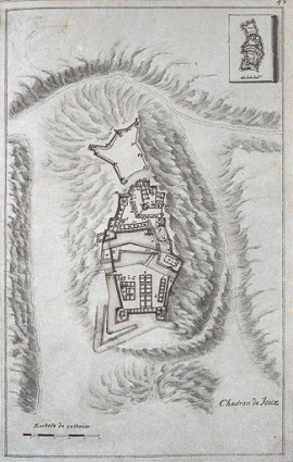 Plan de Joux, tiré de l'Atlas dit de Louis XIV. © Région Bourgogne-Franche-Comté, Inventaire du patrimoine