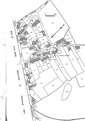 Plan avec la position des fermes repérées et sélectionnées. © Région Bourgogne-Franche-Comté, Inventaire du patrimoine
