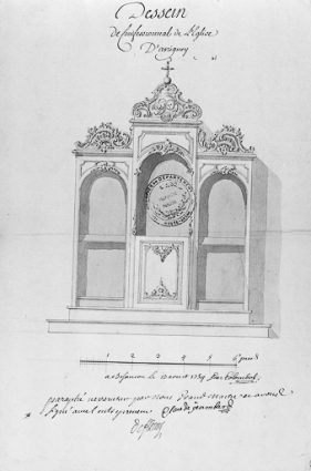Dessin de Charles Colombot. © Région Bourgogne-Franche-Comté, Inventaire du patrimoine