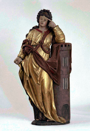 Sainte Barbe : vue de face. © Région Bourgogne-Franche-Comté, Inventaire du patrimoine