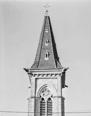 Détail du clocher. © Région Bourgogne-Franche-Comté, Inventaire du patrimoine