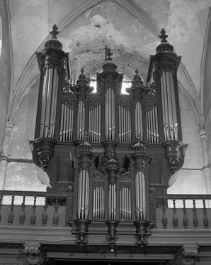 Grand orgue, vu de face en contre-plongée. © Région Bourgogne-Franche-Comté, Inventaire du patrimoine