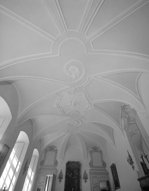 Intérieur : salon, vue du plafond. © Région Bourgogne-Franche-Comté, Inventaire du patrimoine