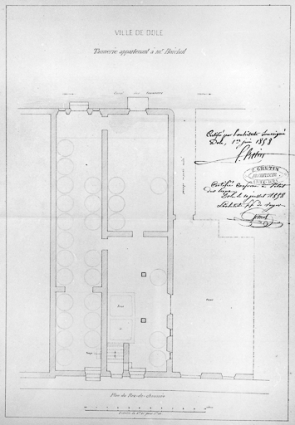Ville de Dole. Tannerie appartenant à M. Boichut. Plan du rez-de-chaussée. © Région Bourgogne-Franche-Comté, Inventaire du patrimoine