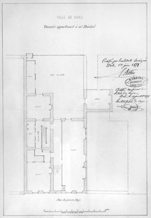 Ville de Dole. Tannerie appartenant à M. Boichut. Plan du premier étage. © Région Bourgogne-Franche-Comté, Inventaire du patrimoine