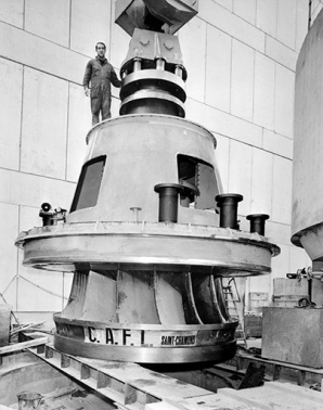 Roue turbine : support pivoterie en cours de montage. © Région Bourgogne-Franche-Comté, Inventaire du patrimoine