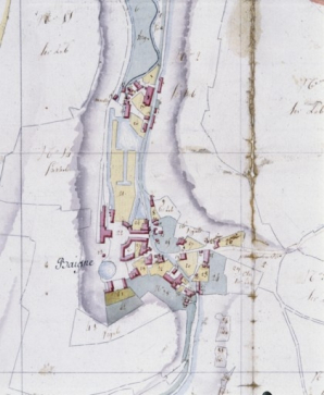 Plan cadastral du village de Baignes. © Région Bourgogne-Franche-Comté, Inventaire du patrimoine Plan cadastral du village de Baignes. © Région Bourgogne-Franche-Comté, Inventaire du patrimoine