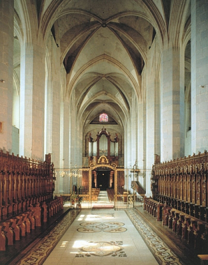 Vue générale du vaisseau central depuis l'abside. © Région Bourgogne-Franche-Comté, Inventaire du patrimoine