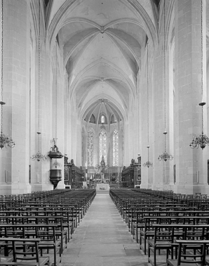 Vue générale du vaisseau central et du choeur. © Région Bourgogne-Franche-Comté, Inventaire du patrimoine