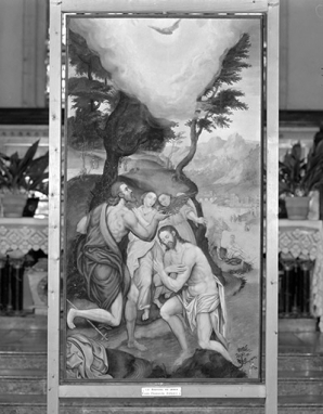 Panneau 1 recto : le Baptême du Christ. © Région Bourgogne-Franche-Comté, Inventaire du patrimoine