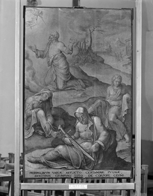 Panneau 2 verso : le Christ au Jardin des Oliviers. © Région Bourgogne-Franche-Comté, Inventaire du patrimoine