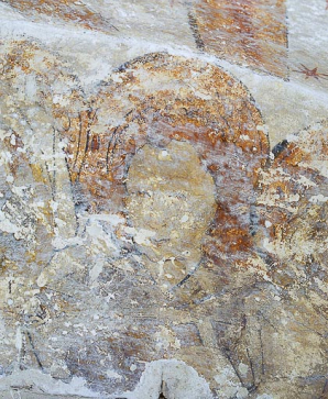 Détail de la Cène : le troisième apôtre à droite. © Région Bourgogne-Franche-Comté, Inventaire du patrimoine