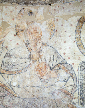Détail du Christ en Majesté sur la voûte du choeur. © Région Bourgogne-Franche-Comté, Inventaire du patrimoine