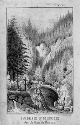 "Saint Romain et saint lupicin dans les forêts des Monts Jura, origine du monastère de Condat". © Région Bourgogne-Franche-Comté, Inventaire du patrimoine