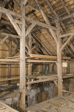Grange : charpente. © Région Bourgogne-Franche-Comté, Inventaire du patrimoine