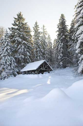 "Couvert" de la Cafaude, en hiver. © Région Bourgogne-Franche-Comté, Inventaire du patrimoine