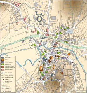 Plan de Rougemont, avec localisation d'oeuvres étudiées. © Région Bourgogne-Franche-Comté, Inventaire du patrimoine