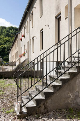 Escalier d'accès au jardin. © Région Bourgogne-Franche-Comté, Inventaire du patrimoine