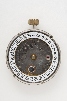 Mouvement de montre mécanique France Ebauches FE 4612 (côté cadran). © Région Bourgogne-Franche-Comté, Inventaire du patrimoine Mouvement de montre mécanique France Ebauches FE 4612 (côté cadran). © Région Bourgogne-Franche-Comté, Inventaire du patrimoine