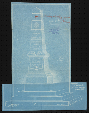 Projet de construction du monument aux morts. © Région Bourgogne-Franche-Comté, Inventaire du patrimoine