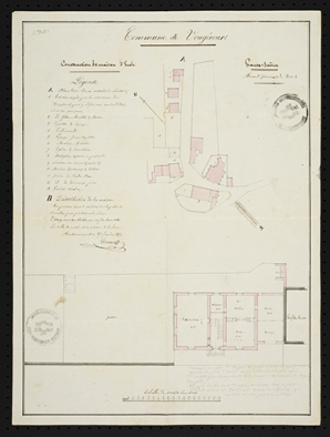 Construction d'une maison d'école et mairie. [plan] 1852 © Région Bourgogne-Franche-Comté, Inventaire du patrimoine