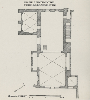 Plan de la chapelle du couvent de Chemilly © Région Bourgogne-Franche-Comté, Inventaire du patrimoine