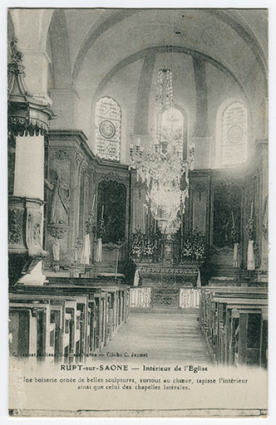 Rupt-sur-Saône - Intérieur de l'Eglise, 2e moitié 19e siècle. © Région Bourgogne-Franche-Comté, Inventaire du patrimoine Rupt-sur-Saône - Intérieur de l'Eglise, 2e moitié 19e siècle. © Région Bourgogne-Franche-Comté, Inventaire du patrimoine