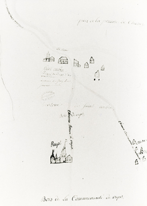Plan de terroir (Saint-Aubin) [détail], 18e siècle. D'après une diapositive de Patrick Boisnard en 1991. © Région Bourgogne-Franche-Comté, Inventaire du patrimoine